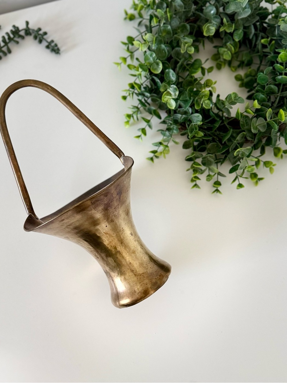 Vintage Brass Decorative Handled Vase - Home Accents